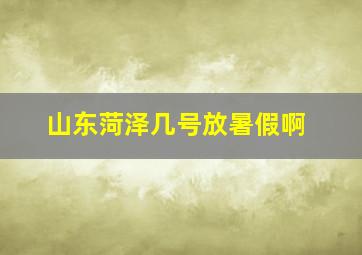 山东菏泽几号放暑假啊