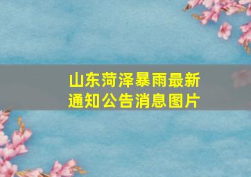 山东菏泽暴雨最新通知公告消息图片