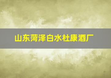 山东菏泽白水杜康酒厂