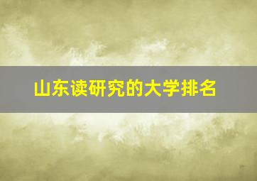 山东读研究的大学排名