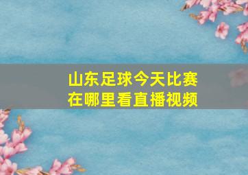 山东足球今天比赛在哪里看直播视频