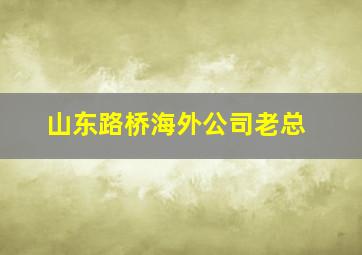 山东路桥海外公司老总