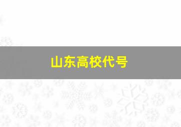 山东高校代号