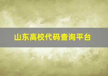 山东高校代码查询平台