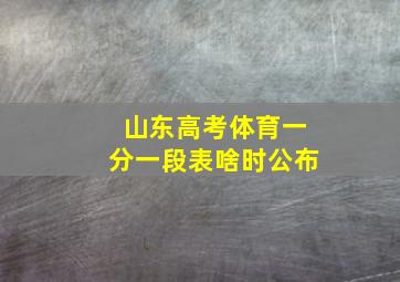 山东高考体育一分一段表啥时公布