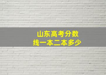 山东高考分数线一本二本多少