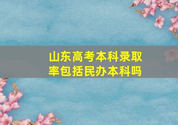 山东高考本科录取率包括民办本科吗