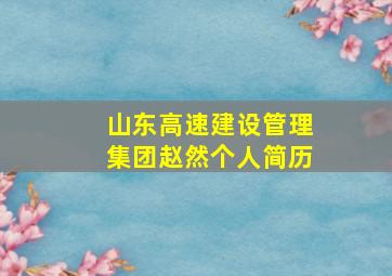 山东高速建设管理集团赵然个人简历