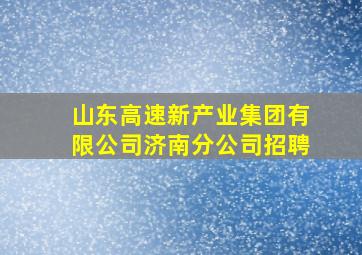 山东高速新产业集团有限公司济南分公司招聘