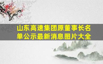 山东高速集团原董事长名单公示最新消息图片大全