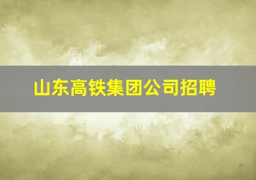 山东高铁集团公司招聘