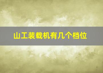 山工装载机有几个档位