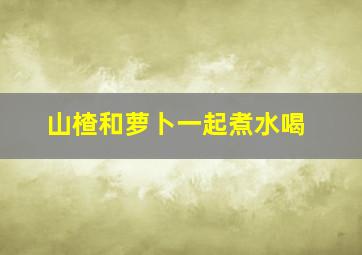 山楂和萝卜一起煮水喝