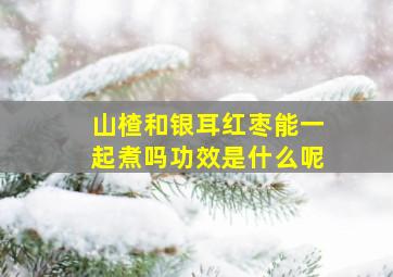 山楂和银耳红枣能一起煮吗功效是什么呢