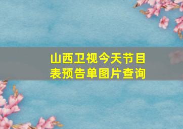 山西卫视今天节目表预告单图片查询