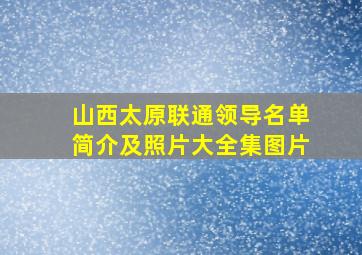 山西太原联通领导名单简介及照片大全集图片