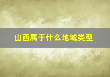 山西属于什么地域类型