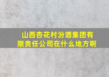 山西杏花村汾酒集团有限责任公司在什么地方啊