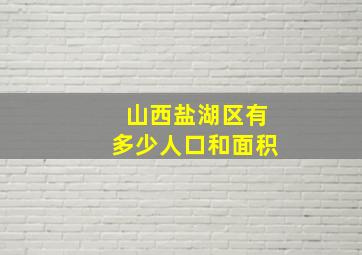 山西盐湖区有多少人口和面积