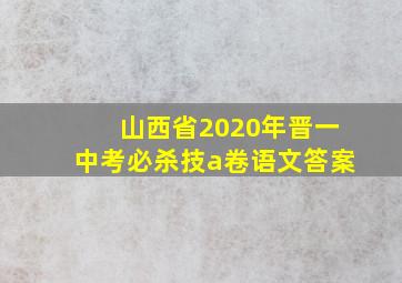 山西省2020年晋一中考必杀技a卷语文答案