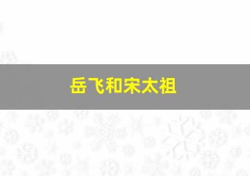 岳飞和宋太祖