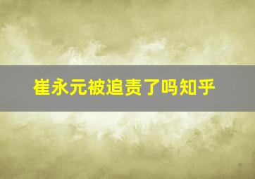 崔永元被追责了吗知乎