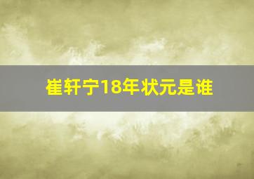 崔轩宁18年状元是谁