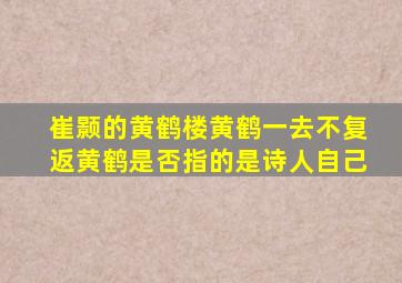 崔颢的黄鹤楼黄鹤一去不复返黄鹤是否指的是诗人自己