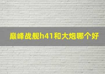 巅峰战舰h41和大炮哪个好