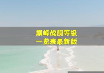 巅峰战舰等级一览表最新版