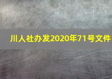 川人社办发2020年71号文件