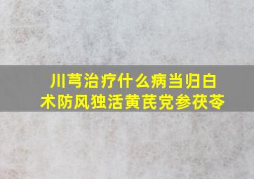 川芎治疗什么病当归白术防风独活黄芪党参茯苓