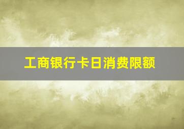 工商银行卡日消费限额