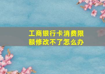 工商银行卡消费限额修改不了怎么办