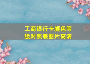 工商银行卡颜色等级对照表图片高清