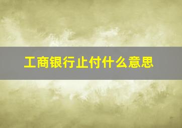 工商银行止付什么意思