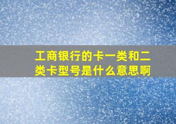 工商银行的卡一类和二类卡型号是什么意思啊