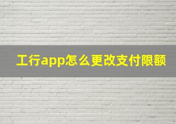 工行app怎么更改支付限额