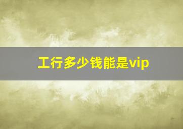 工行多少钱能是vip