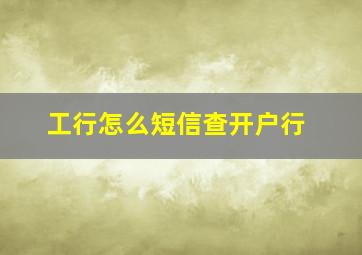 工行怎么短信查开户行