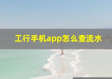 工行手机app怎么查流水