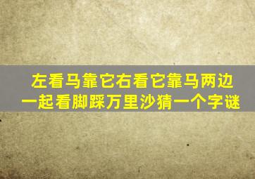 左看马靠它右看它靠马两边一起看脚踩万里沙猜一个字谜