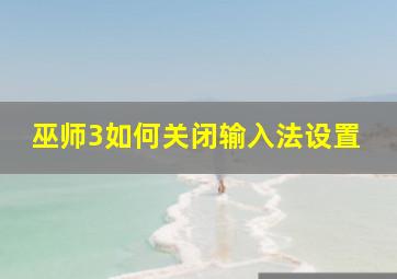 巫师3如何关闭输入法设置