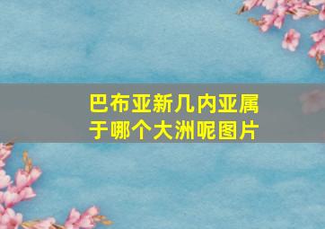 巴布亚新几内亚属于哪个大洲呢图片