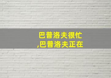 巴普洛夫很忙,巴普洛夫正在