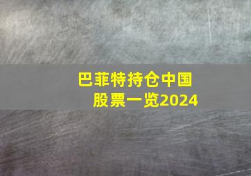 巴菲特持仓中国股票一览2024