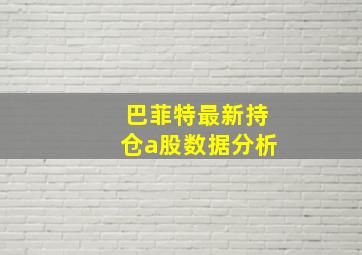 巴菲特最新持仓a股数据分析