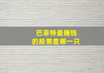 巴菲特最赚钱的股票是哪一只