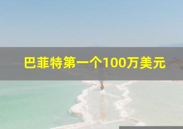 巴菲特第一个100万美元