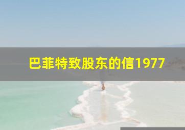 巴菲特致股东的信1977